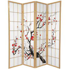 4 Panel Cherry Blossom Room Divider Screen